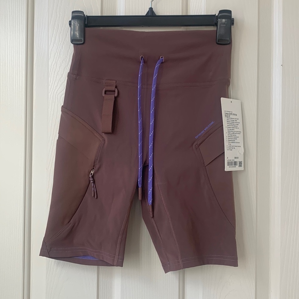 NWT lululemon cargo SHR hiking shorts 8” Dark oxide brown size 4